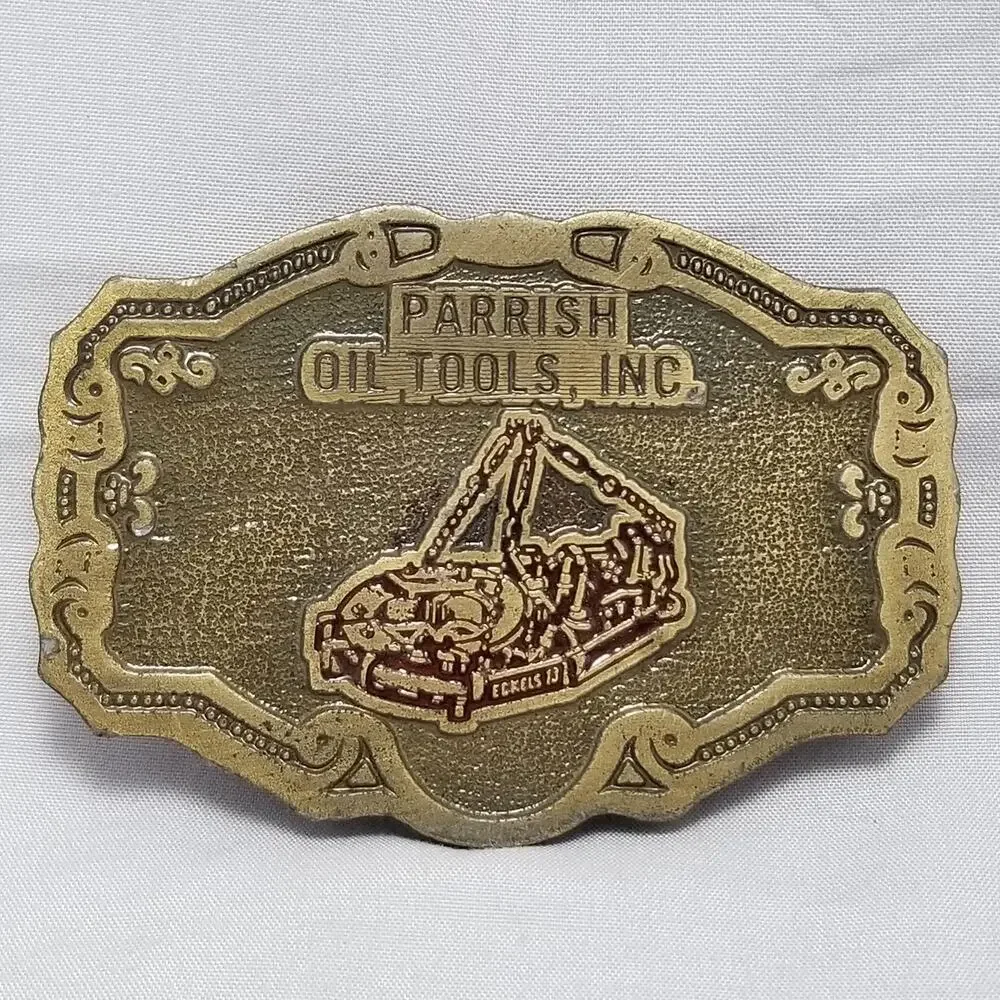 Vintage Belt Buckle Parrish Oil Tools Inc ELKEIS 13 Made‎ By Hit Line USA